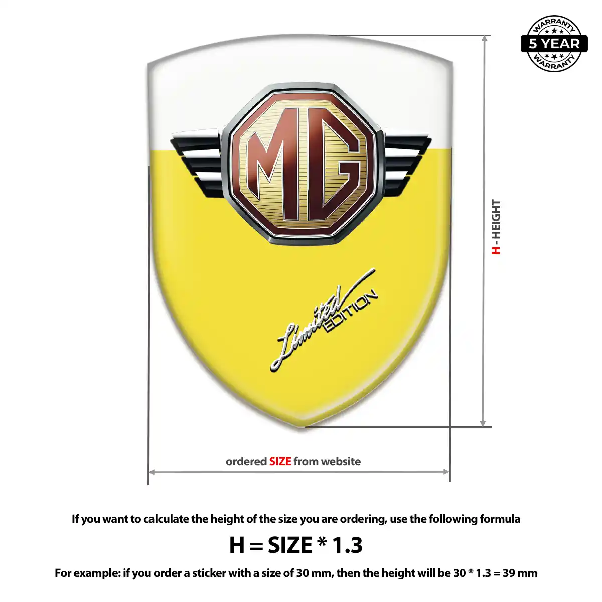 MG Automotive Resin Decal Sleek Style