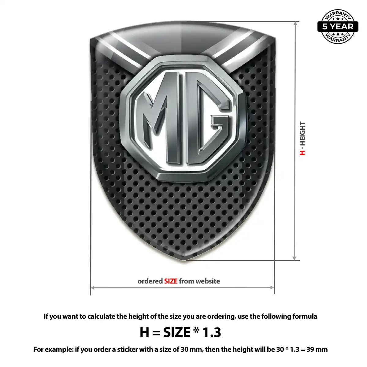 MG Badge Premium Dome