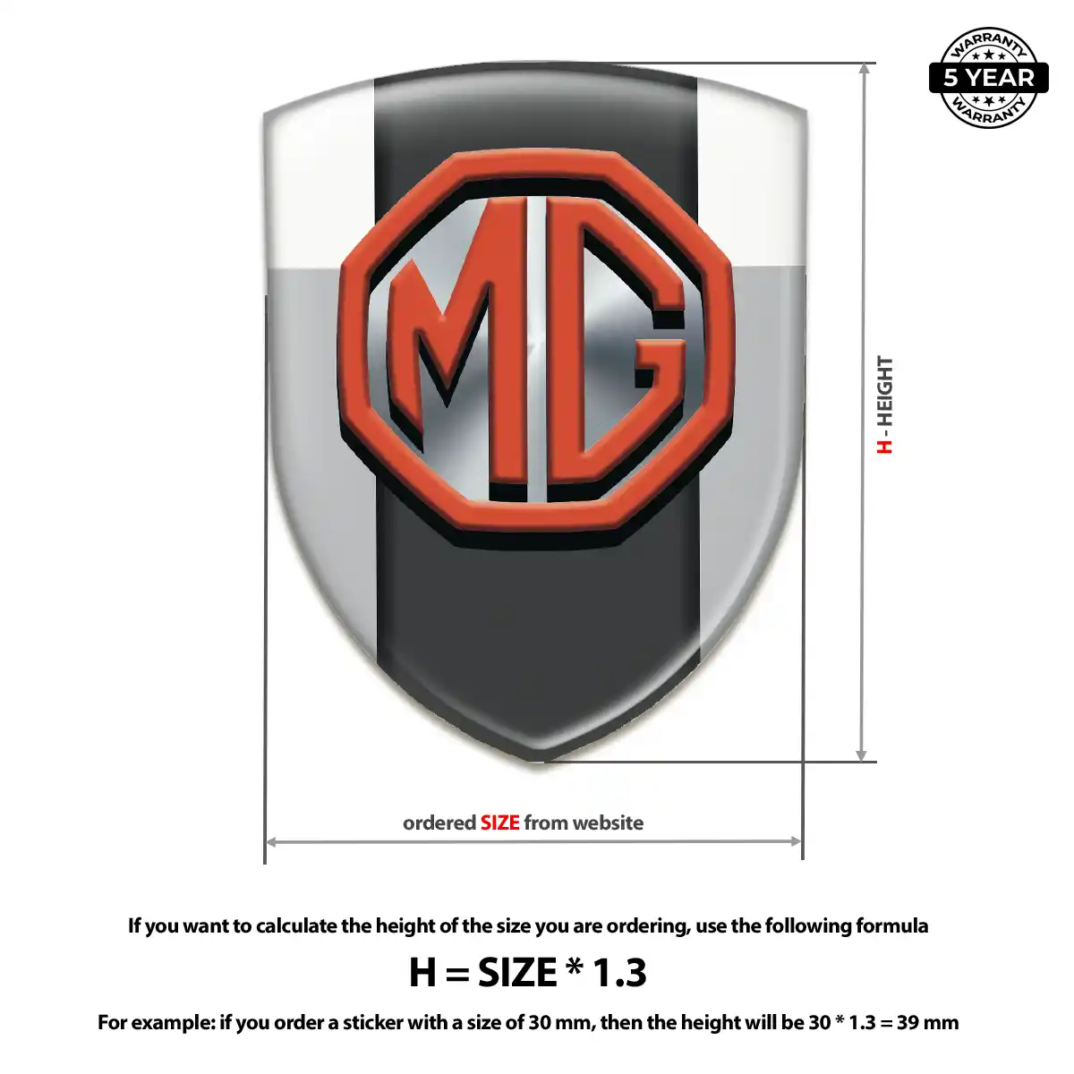 MG Car Badge Sticker Cabin Style