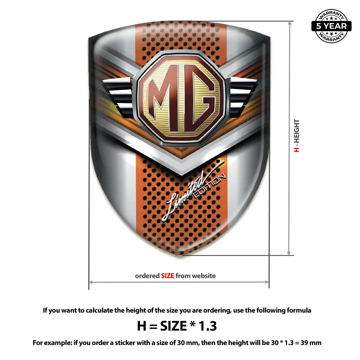 MG Car Badge Sticker Exterior Luxe