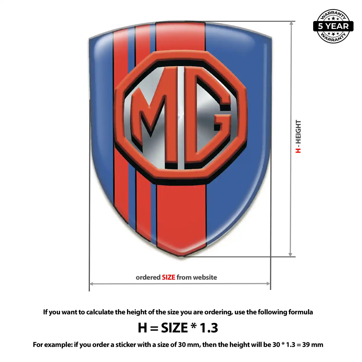 MG Car Badge Sticker Interior Elegance