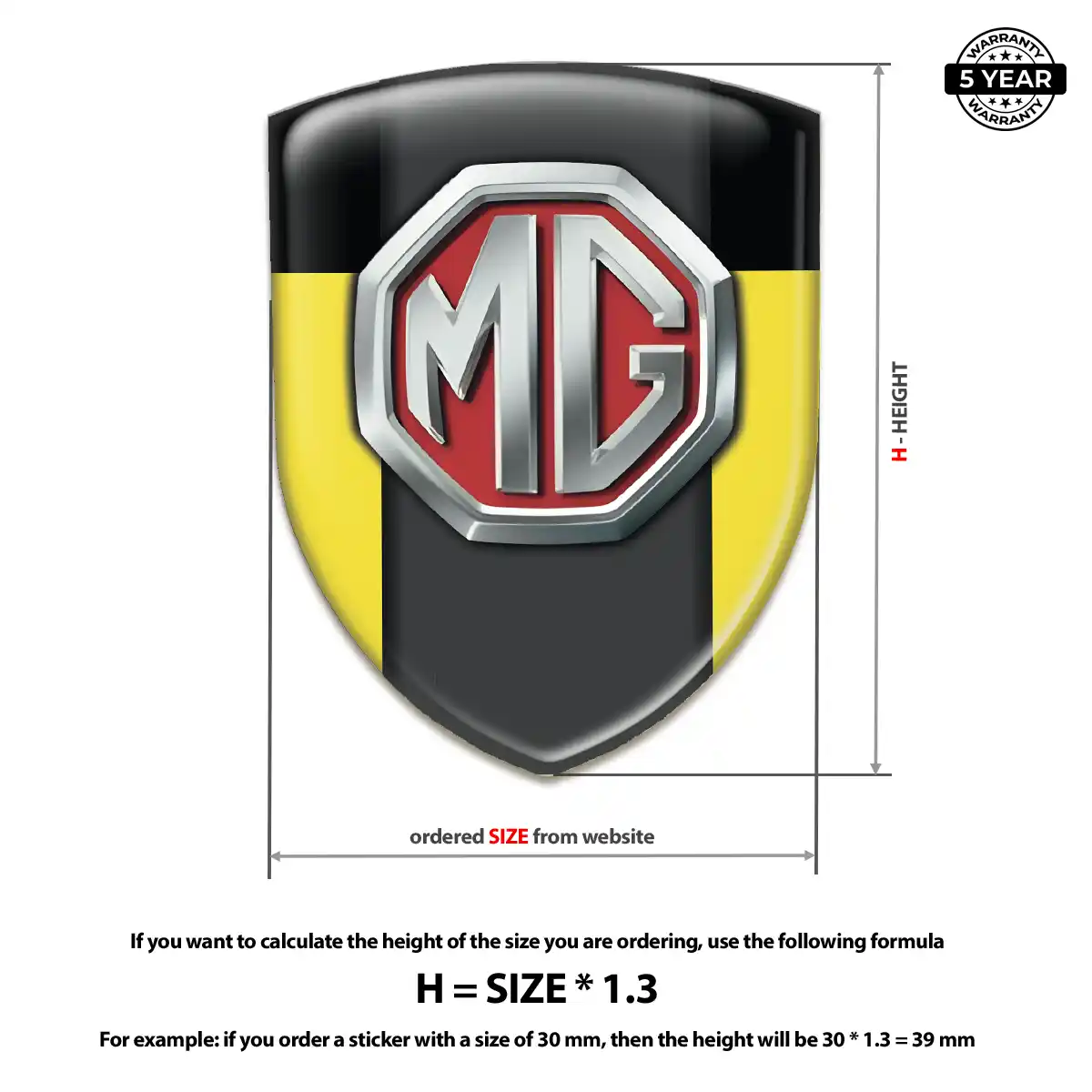 MG Car Badge Sticker Noble Edition