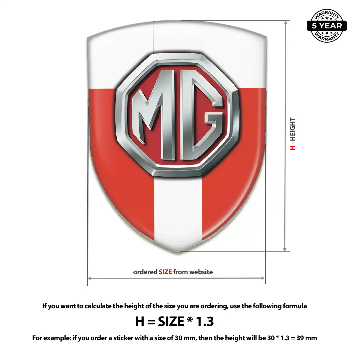 MG Car Badge Sticker Opulent Line