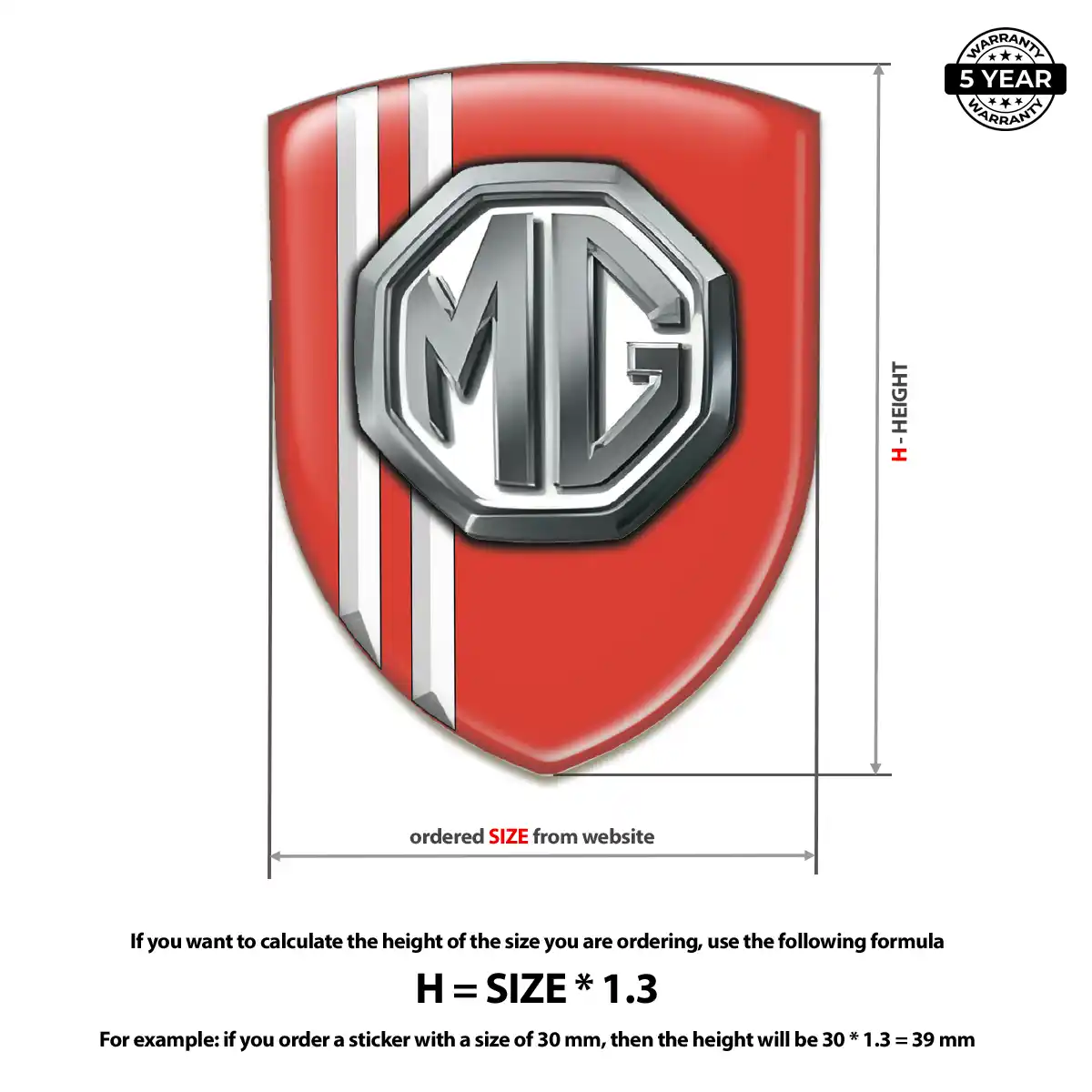 MG Car Badge Sticker Prime Quality