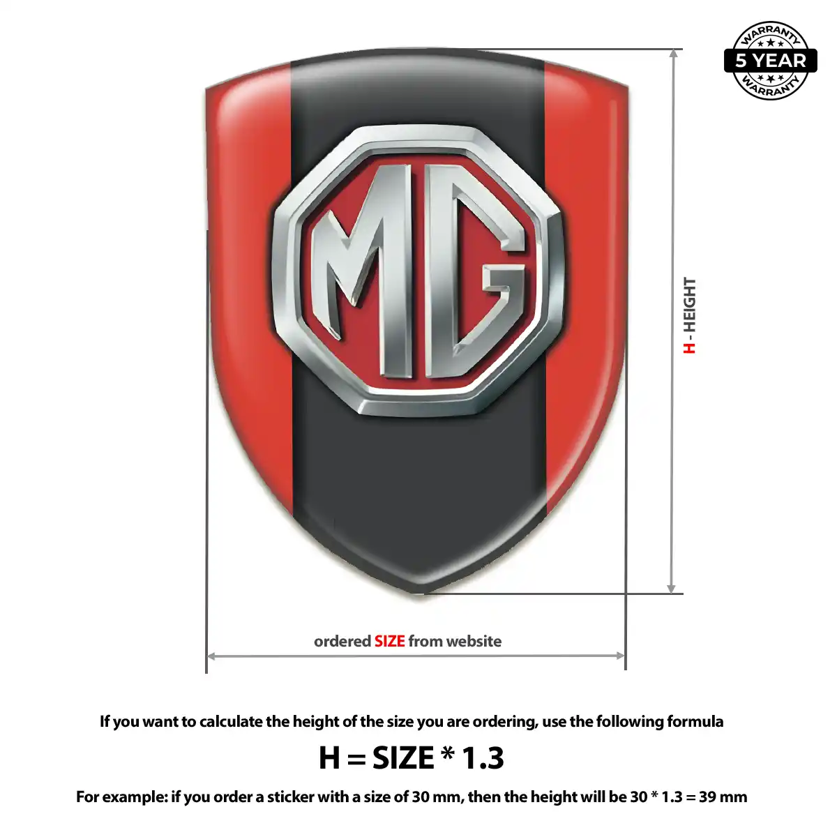 MG Car Badge Sticker Sleek Style