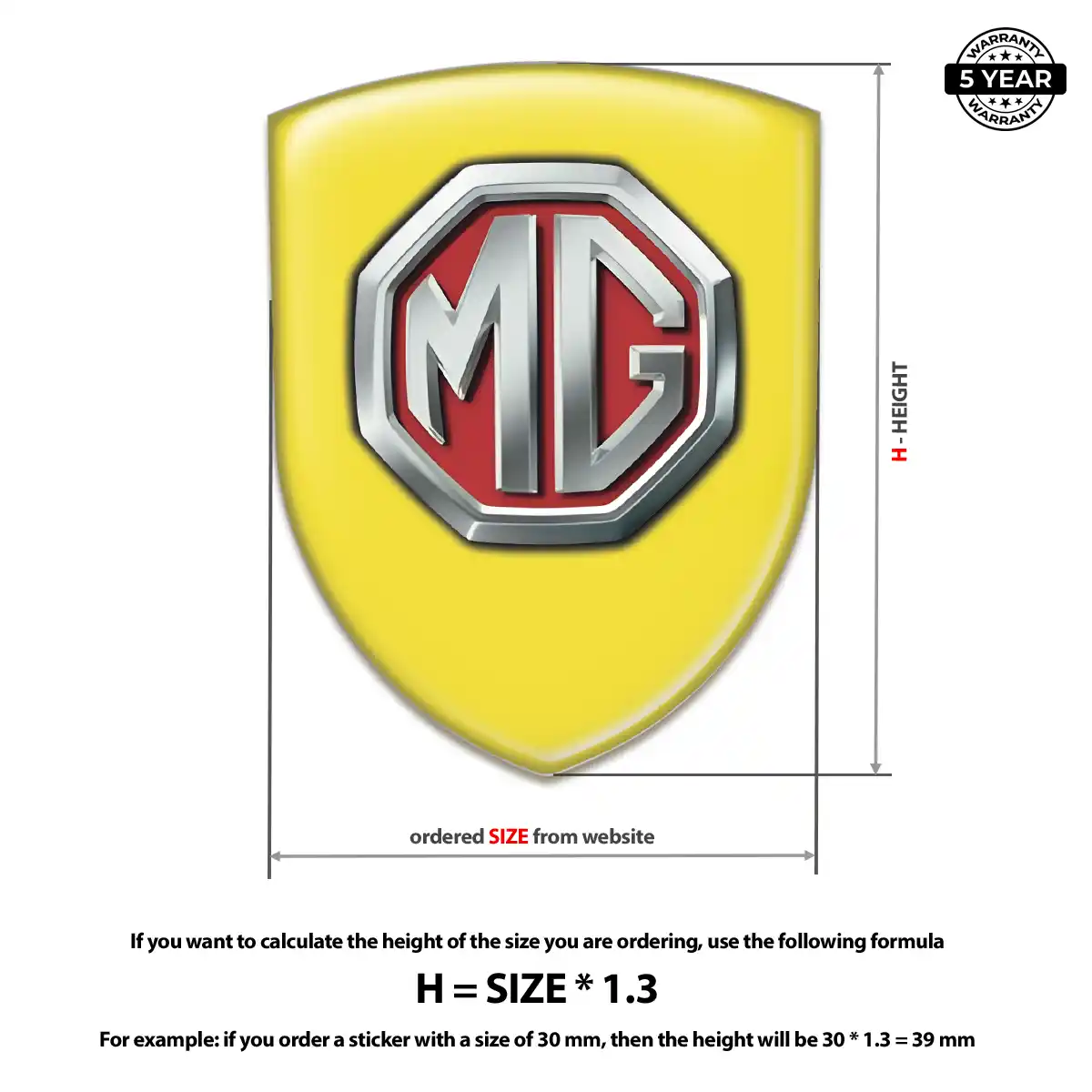 MG Car Badge Sticker Superior Craft