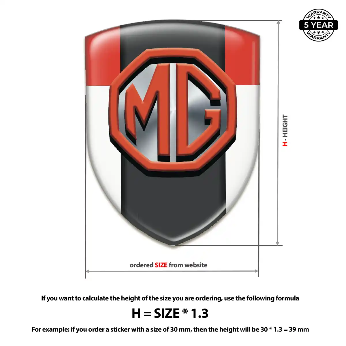 MG Car Emblem Decal Cabin Style