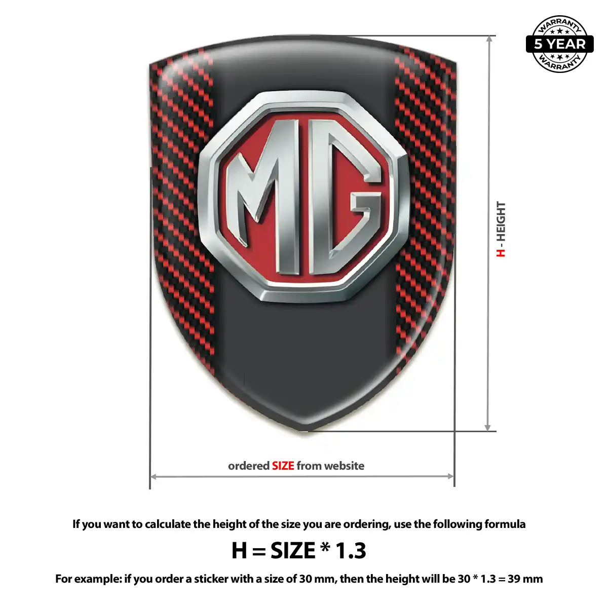 MG Car Emblem Decal Deluxe Edition