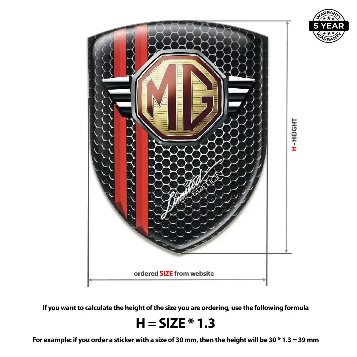 MG Car Emblem Decal Elite Edition