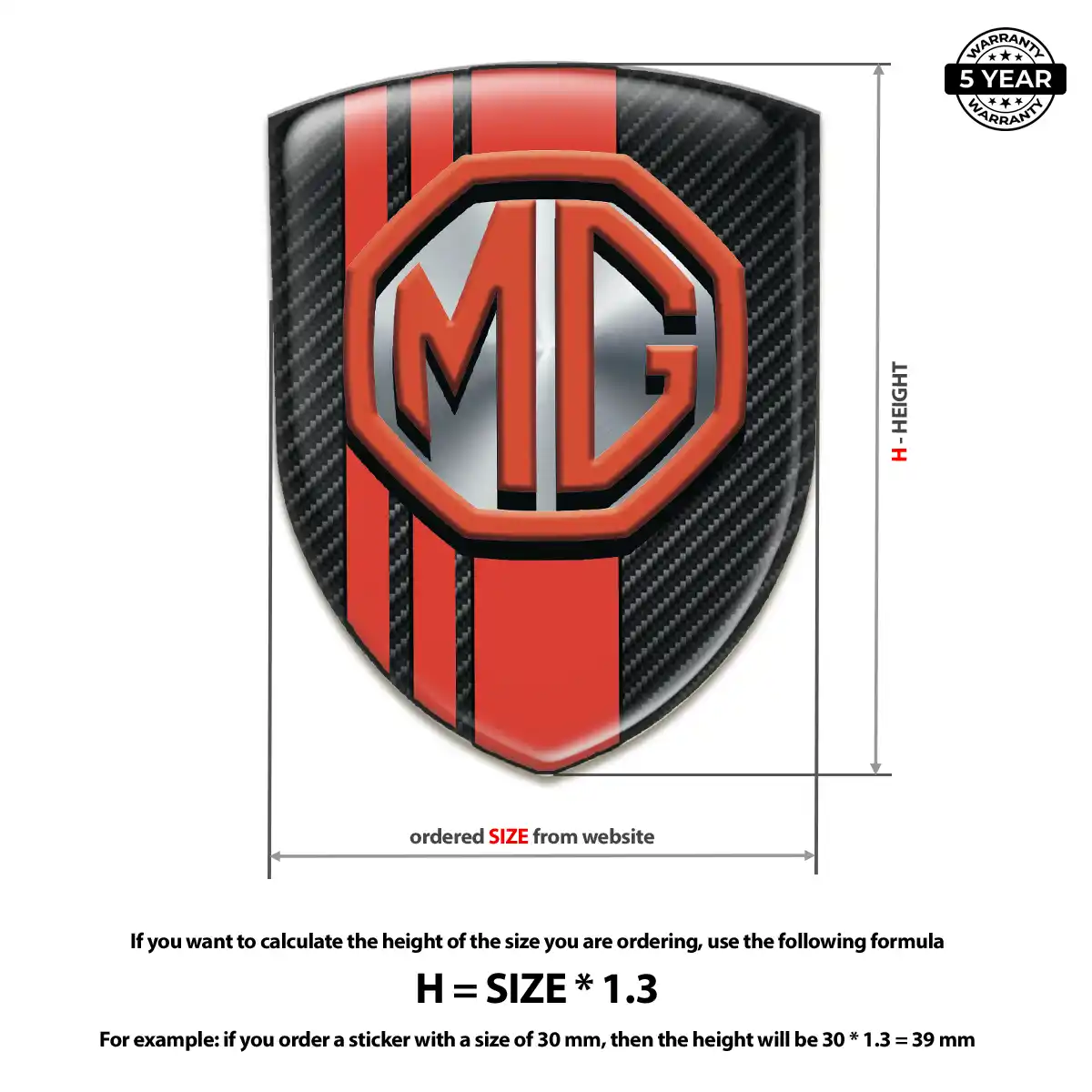 MG Car Emblem Decal Exterior Luxe