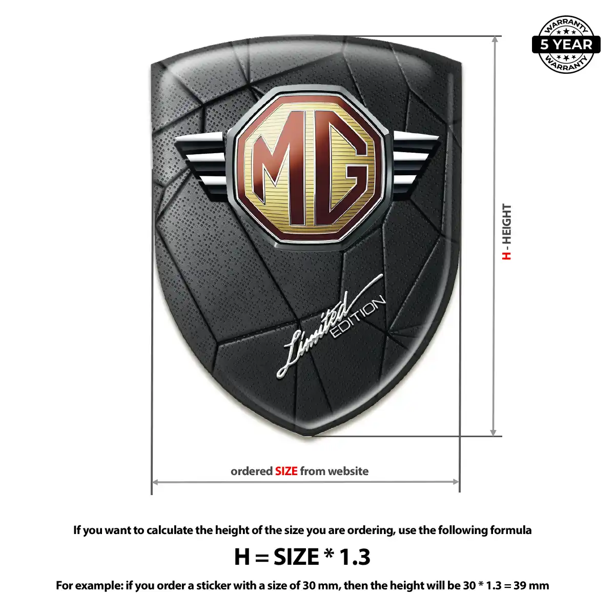 MG Car Emblem Decal Interior Elegance