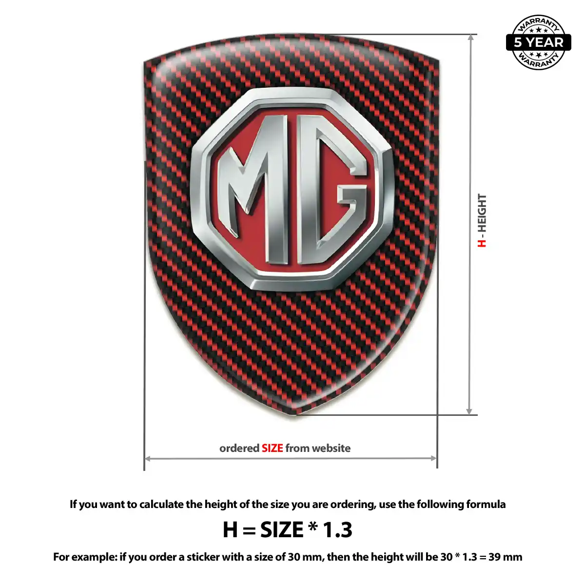 MG Car Emblem Decal Interior Luxe