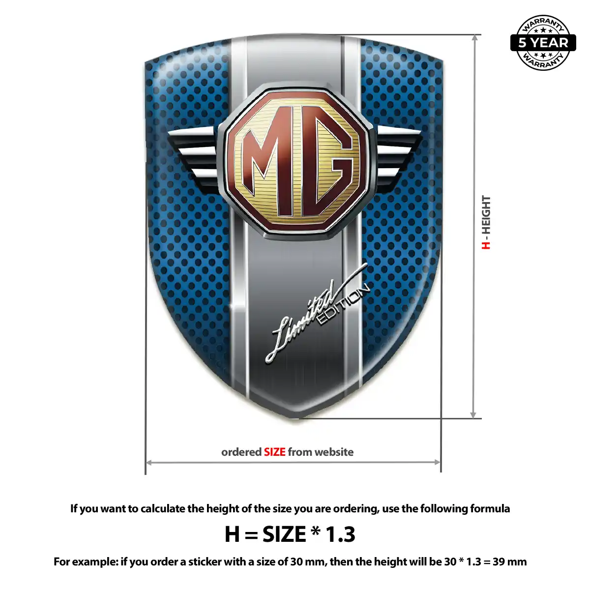 MG Car Emblem Decal Noble Edition