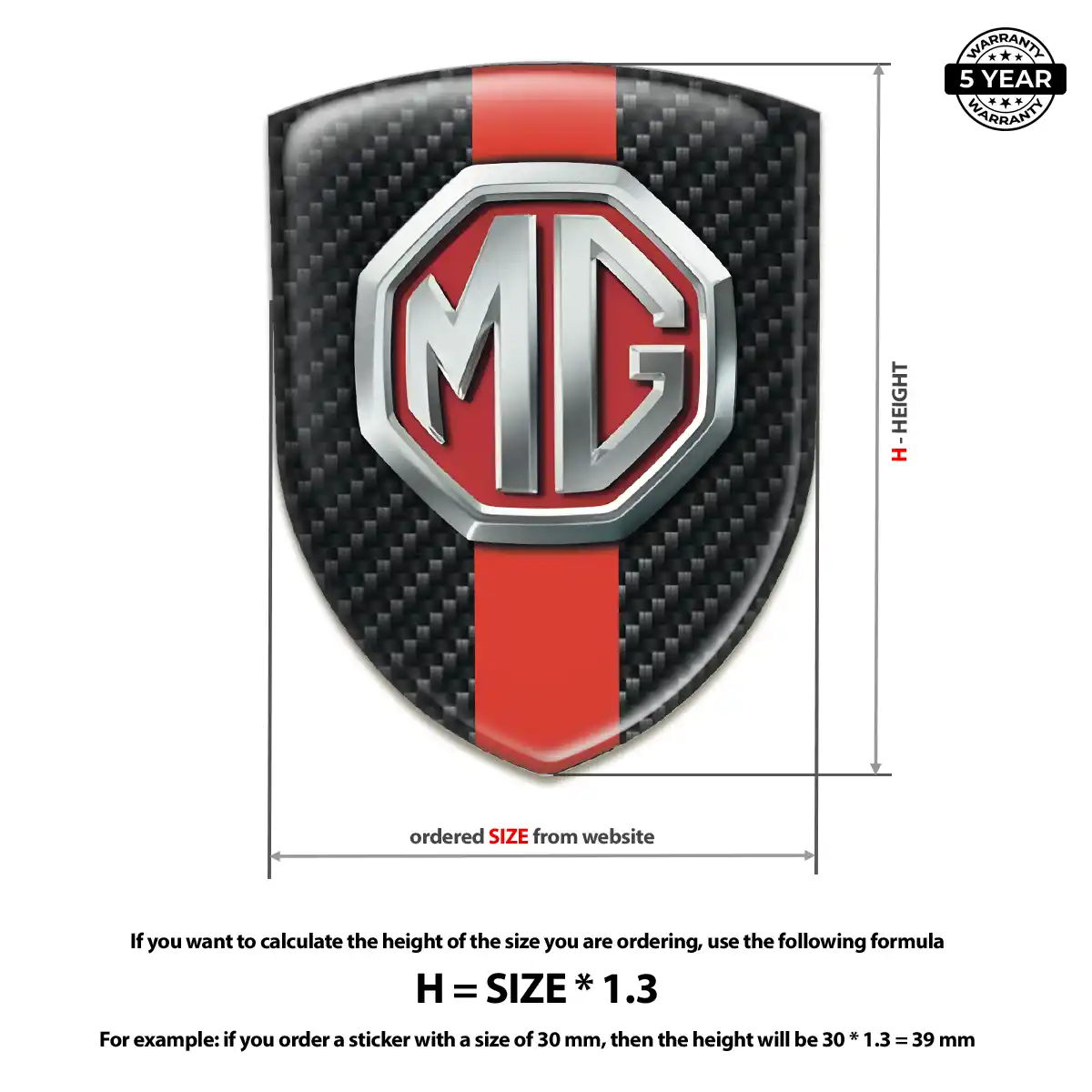 MG Car Emblem Decal Opulent Line