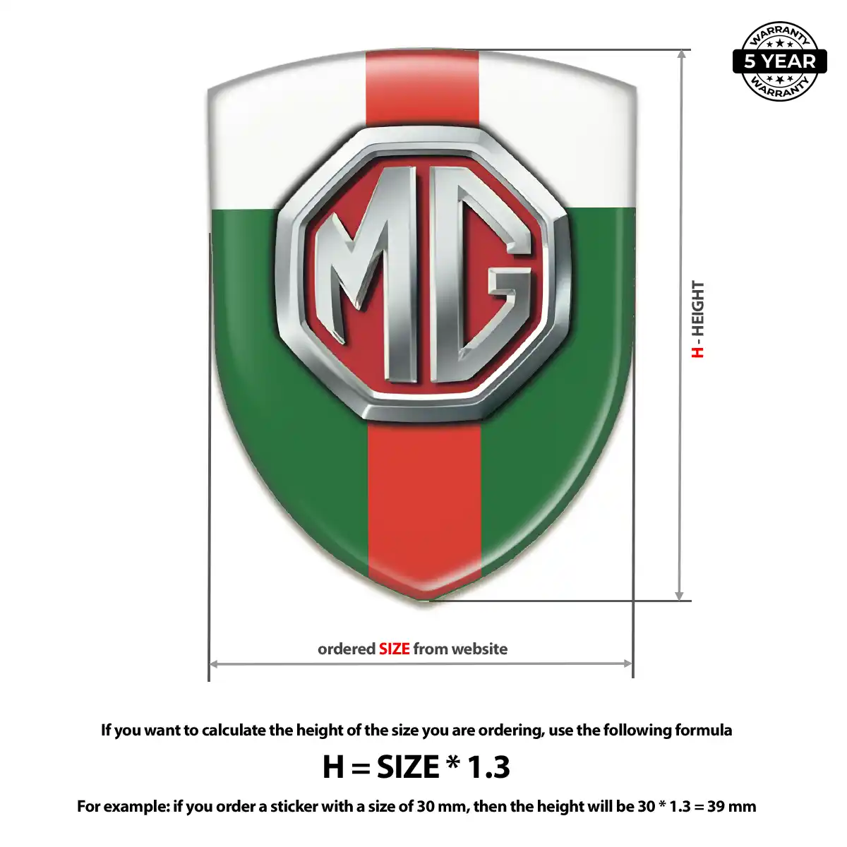 MG Car Emblem Decal Prestige Line