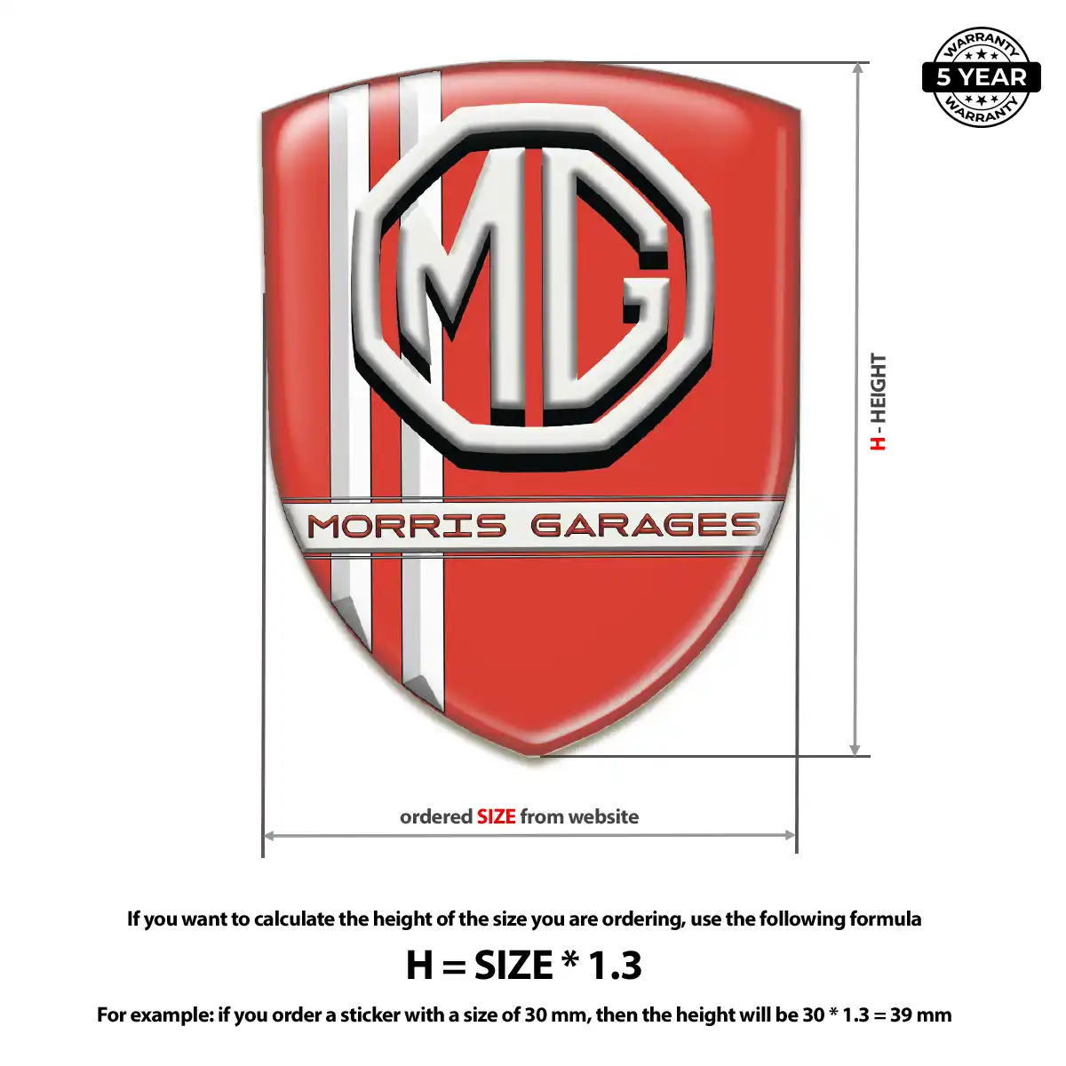 MG Car Emblem Decal Refined Design