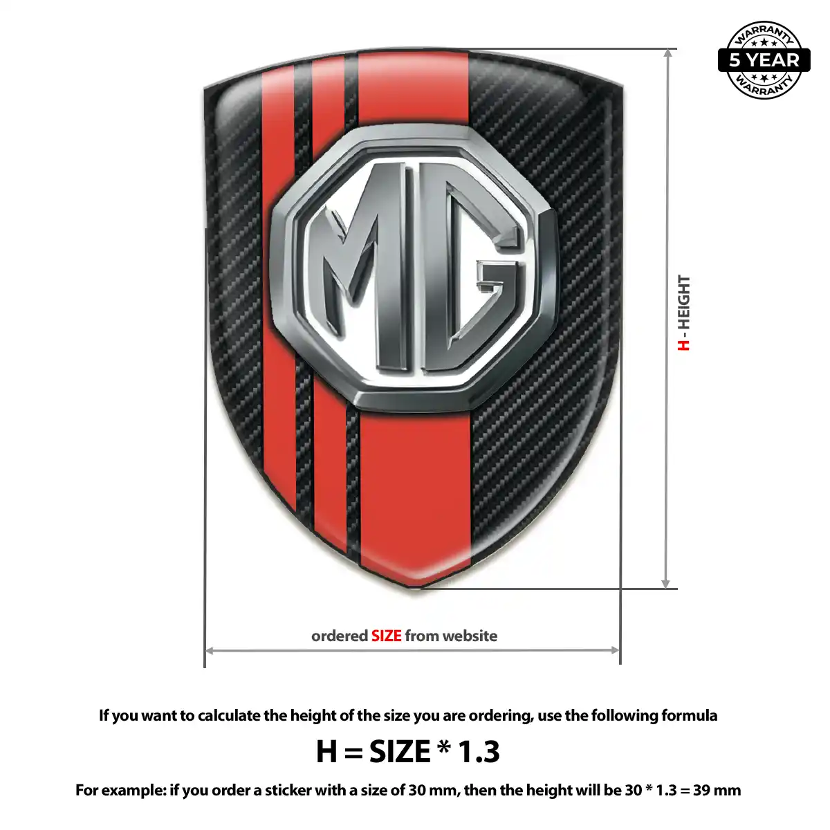 MG Car Emblem Decal Signature Grade