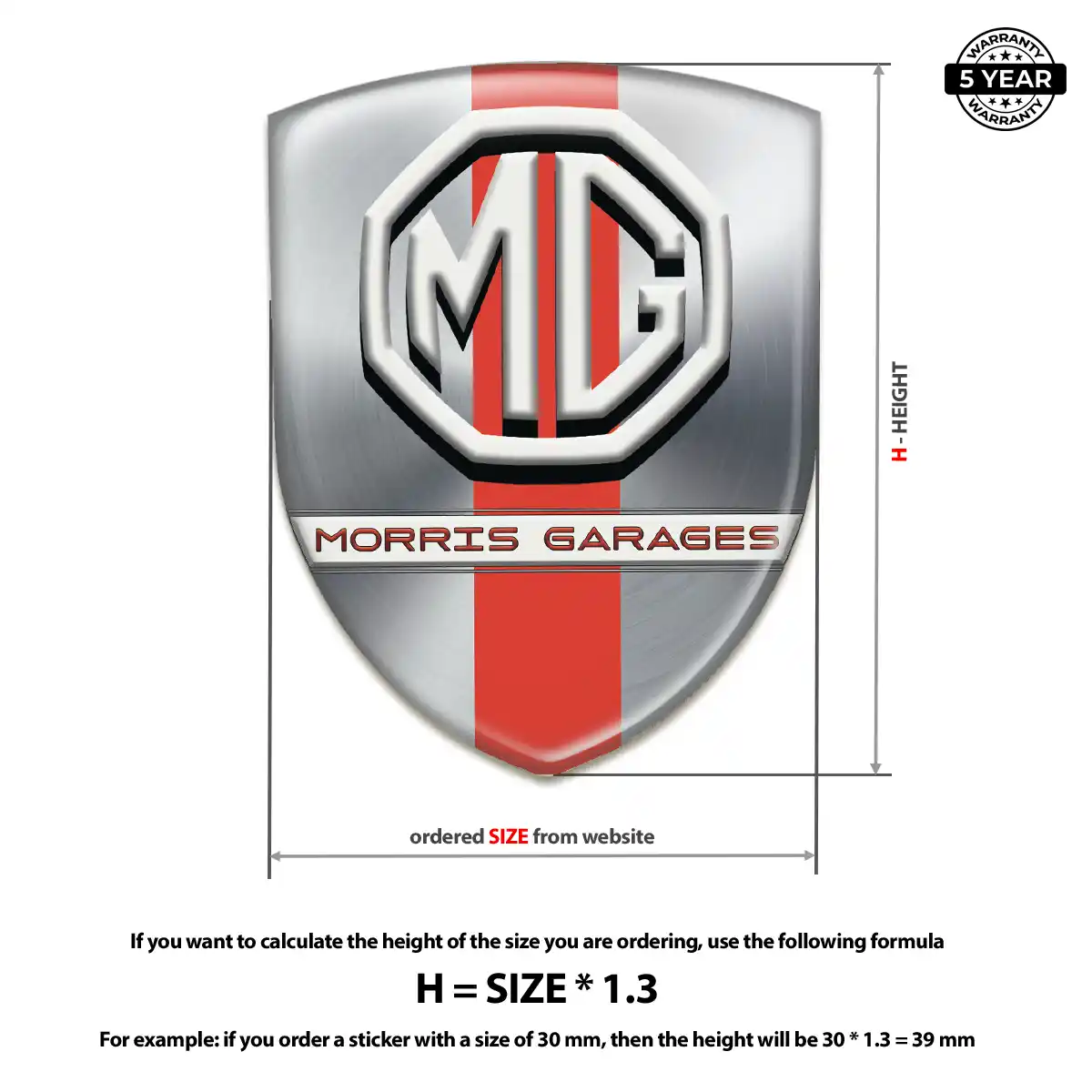 MG Car Emblem Decal Sleek Style