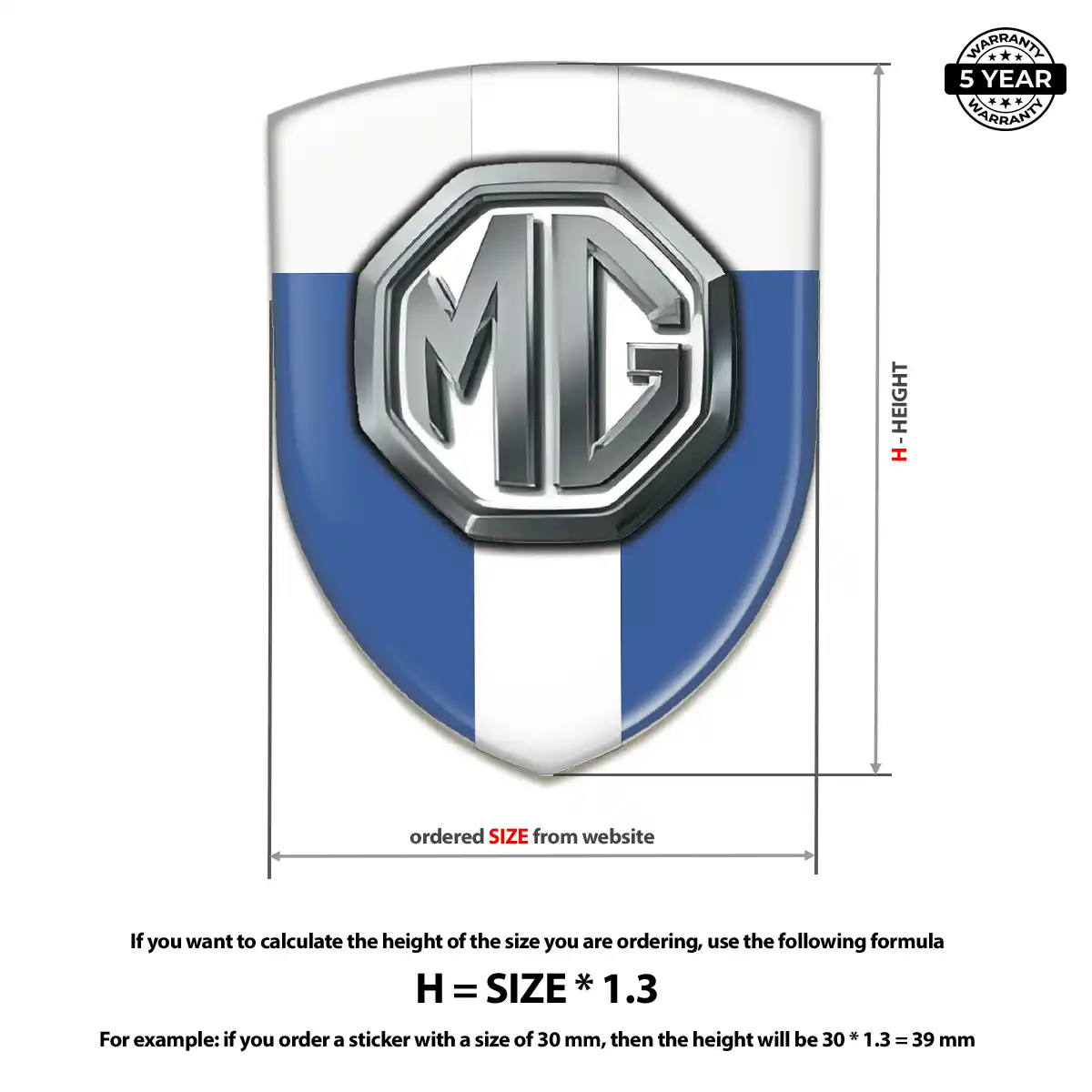 MG Car Emblem Decal Superior Craft