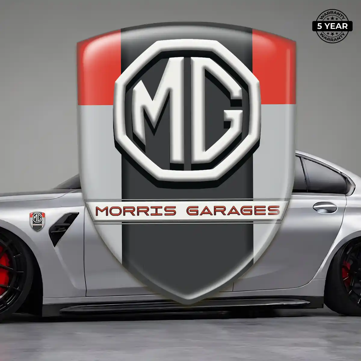 MG Car Emblem Overlay Interior Elegance
