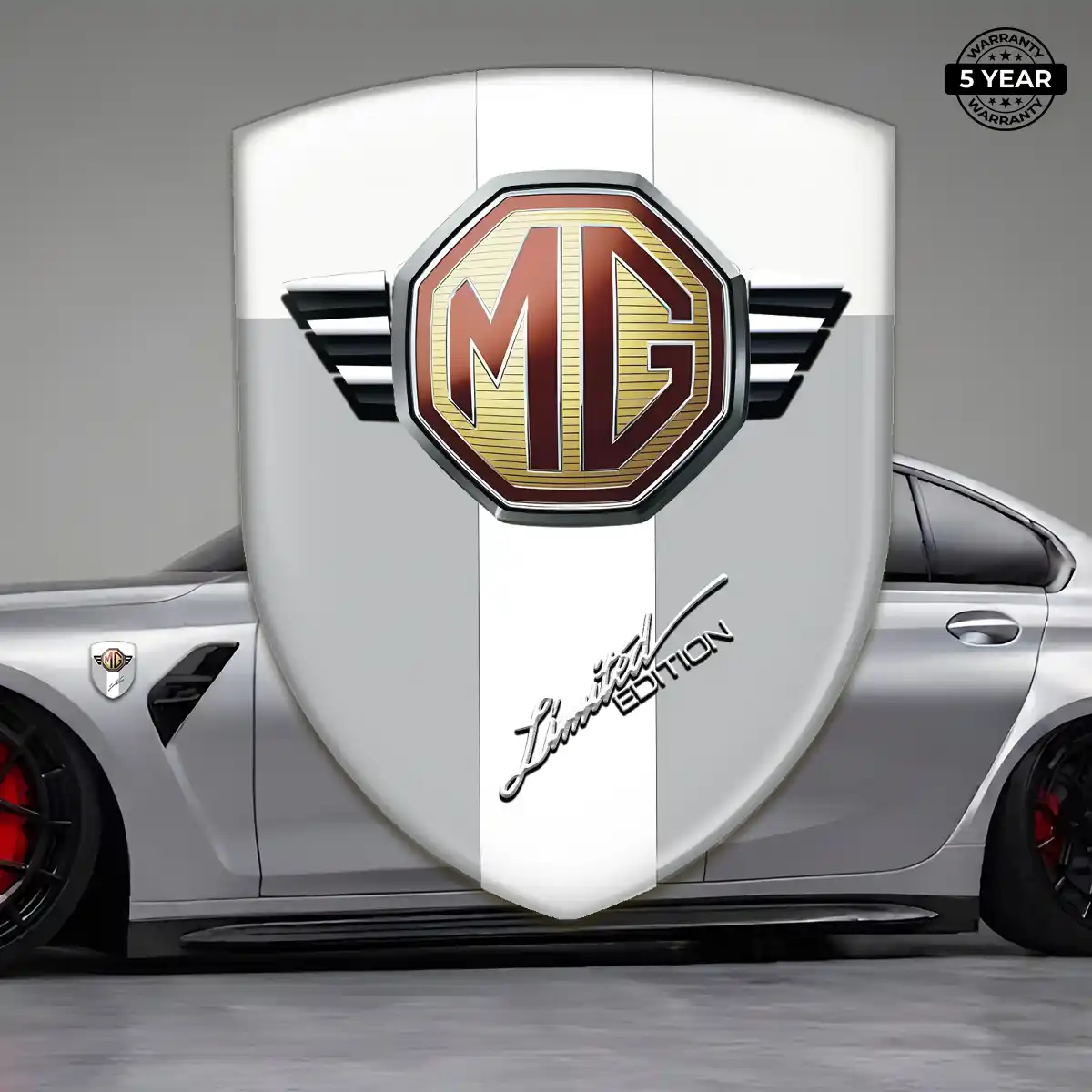 MG Car Emblem Overlay Opulent Line
