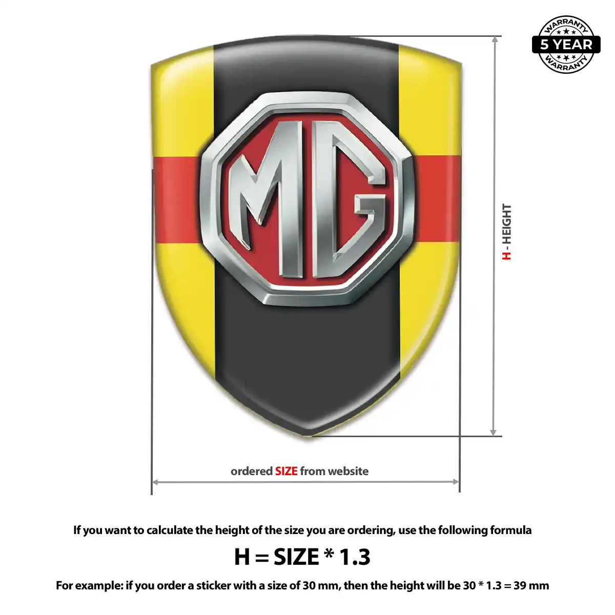 MG Car Emblem Overlay Resin Luxe