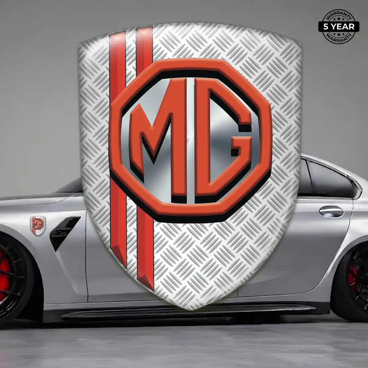 MG Car Emblem Overlay Sleek Style