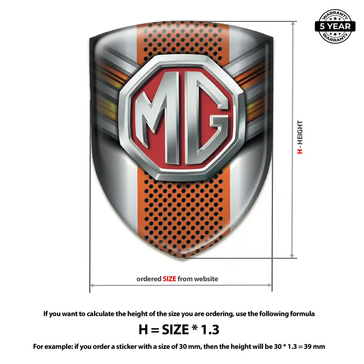 MG Car Emblem Sticker Cabin Style