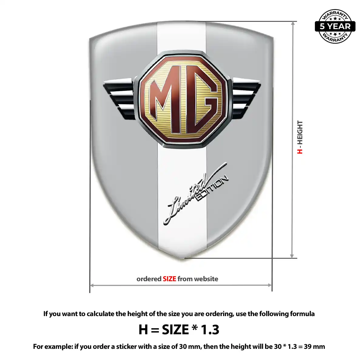 MG Car Emblem Sticker Deluxe Edition
