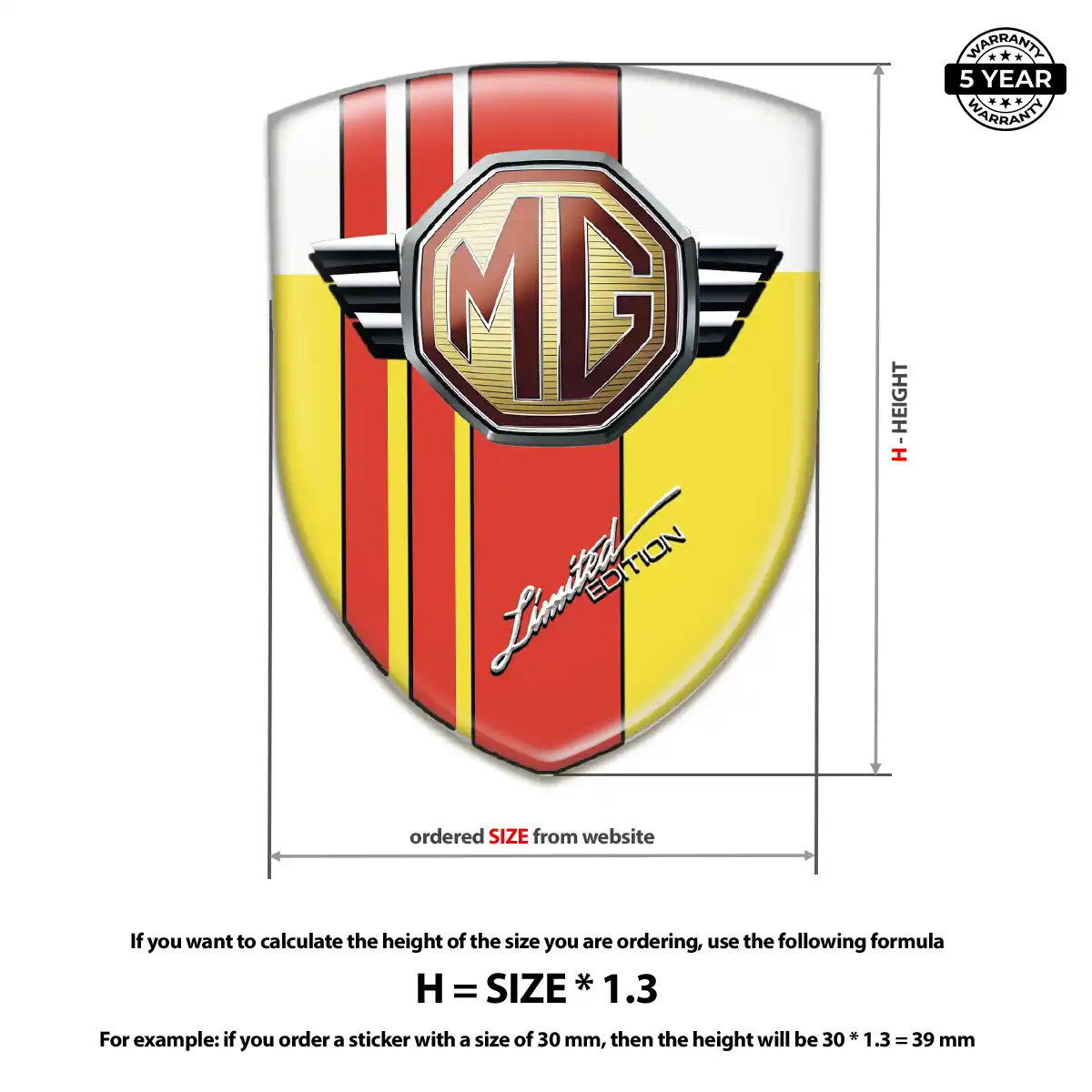 MG Car Emblem Sticker Exterior Luxe