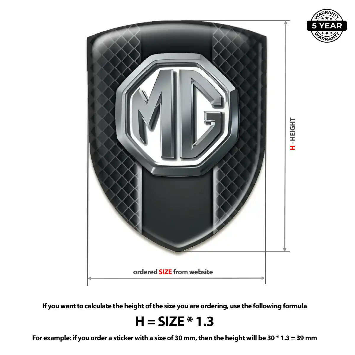 MG Car Emblem Sticker Interior Elegance