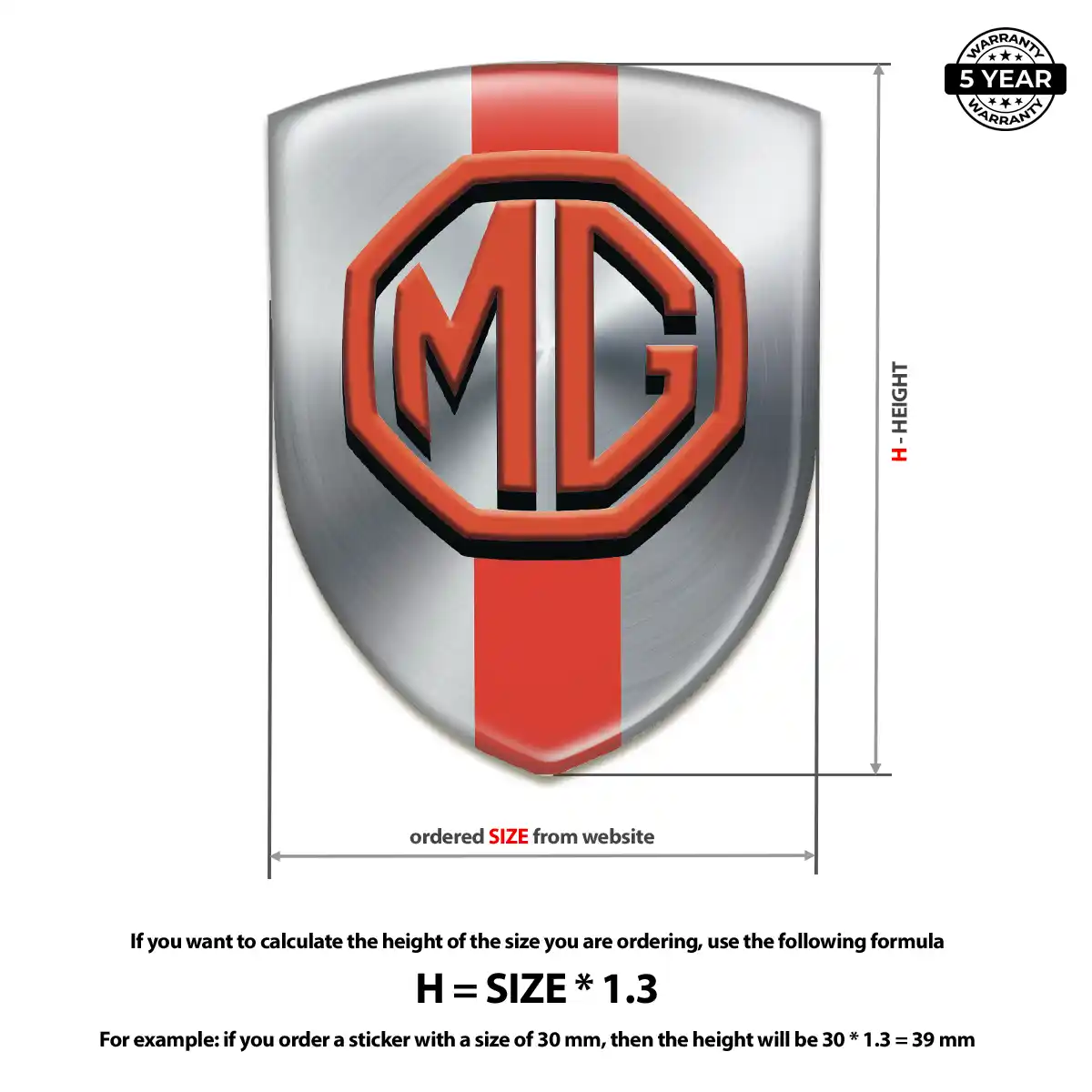 MG Car Emblem Sticker Interior Luxe