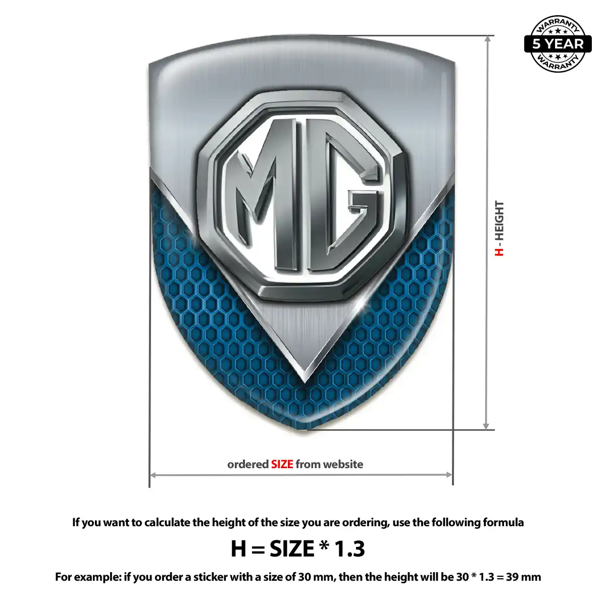 MG Car Emblem Sticker Noble Edition