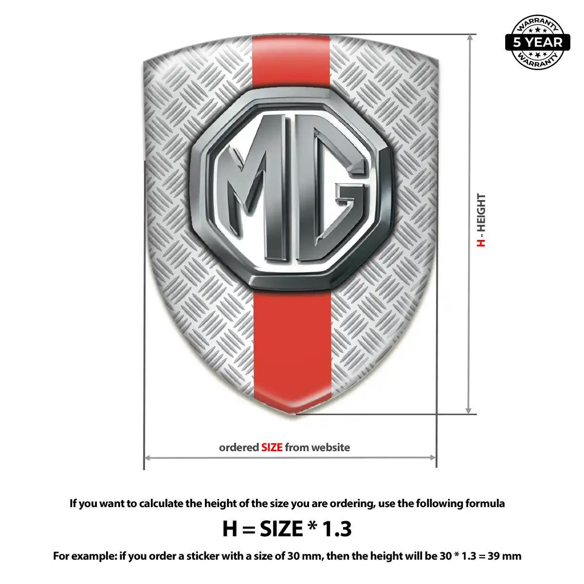 MG Car Emblem Sticker Opulent Line