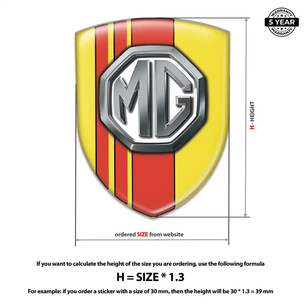 MG Car Emblem Sticker Premium Dome