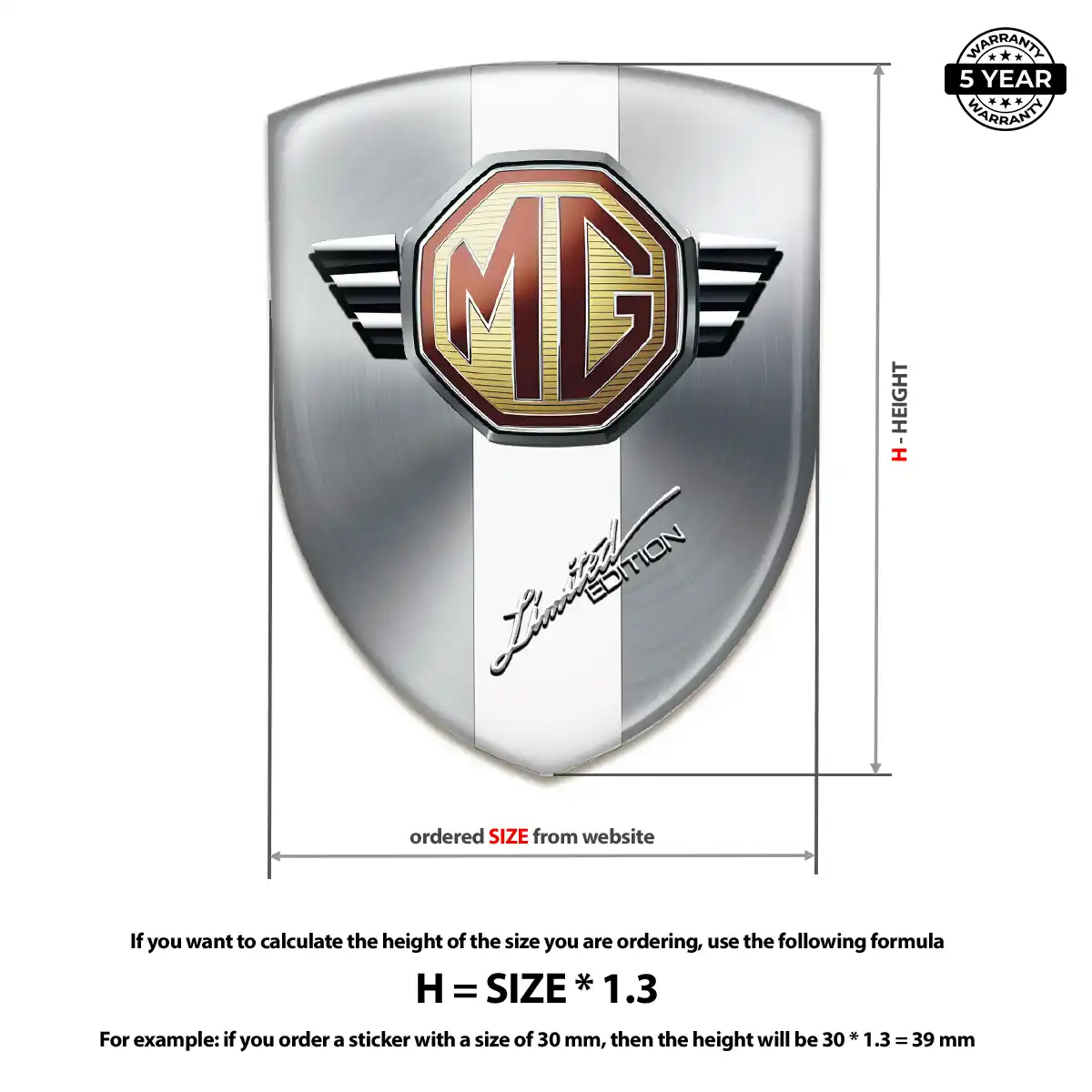 MG Car Emblem Sticker Prestige Line