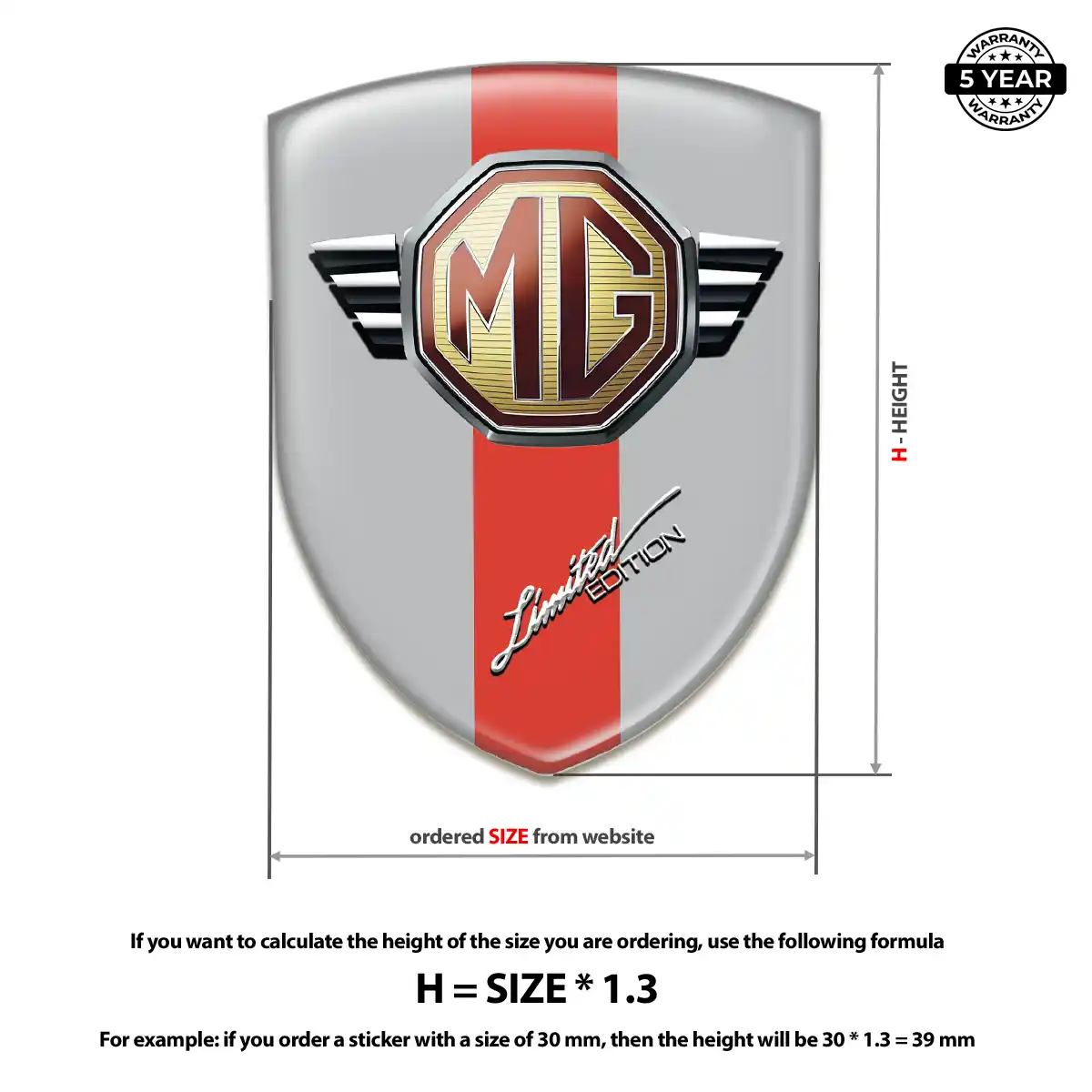 MG Car Emblem Sticker Refined Design