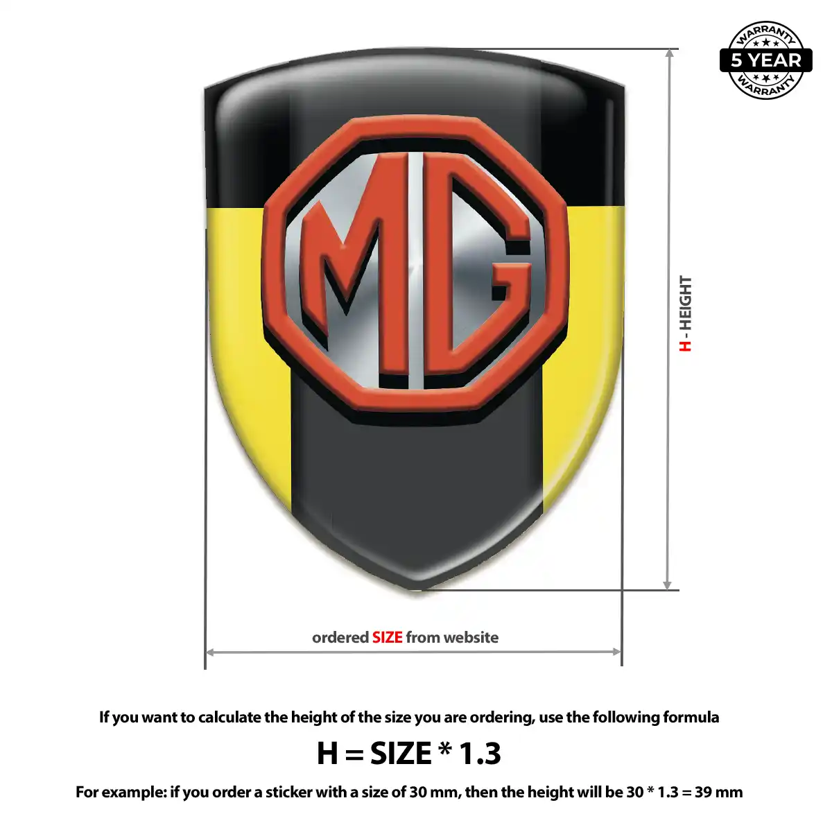 MG Car Emblem Sticker Signature Grade