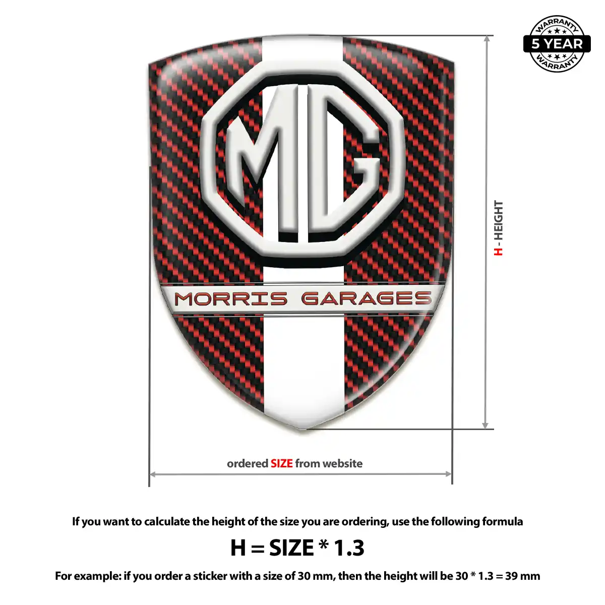 MG Car Emblem Sticker Superior Craft