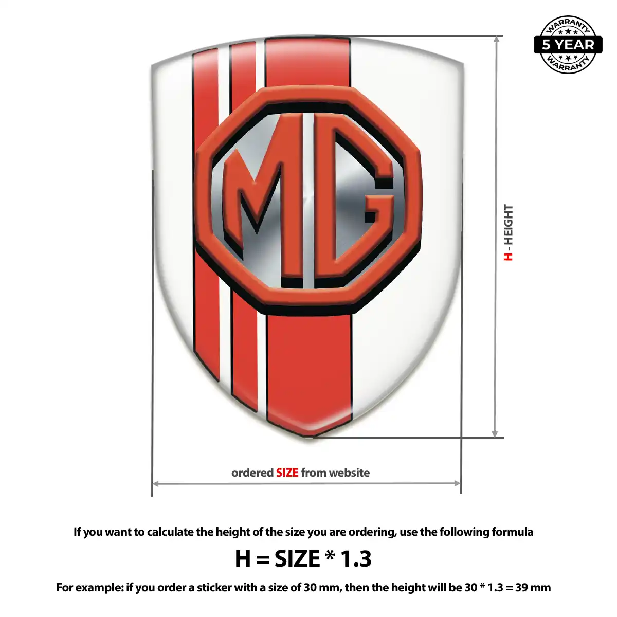 MG Car Logo Decal Cabin Style
