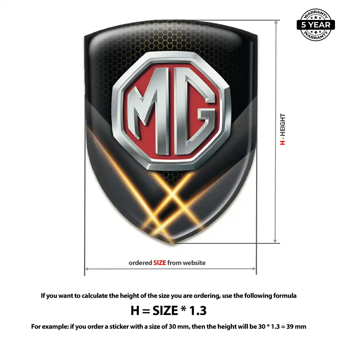 MG Car Logo Decal Deluxe Edition