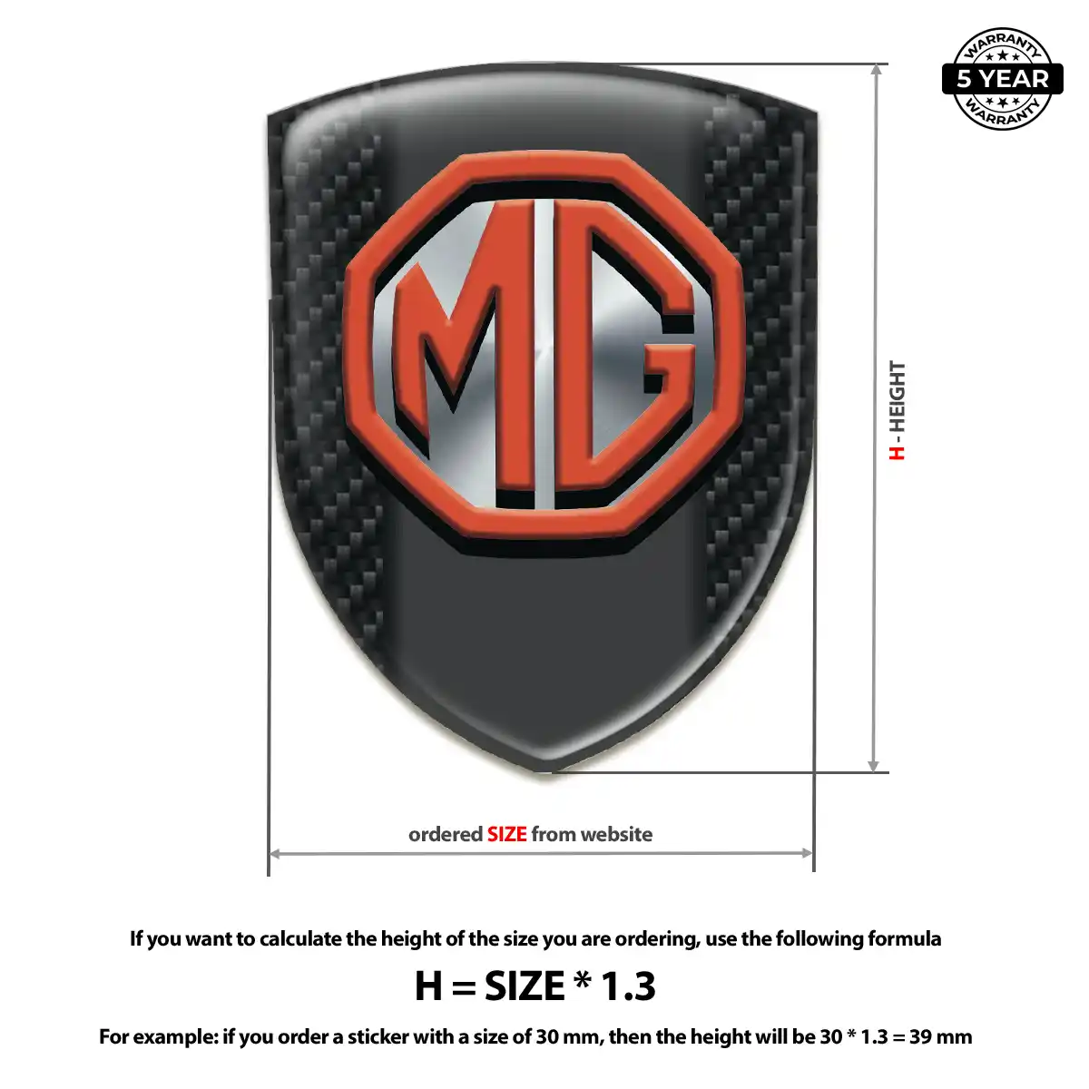 MG Car Logo Decal Elite Edition