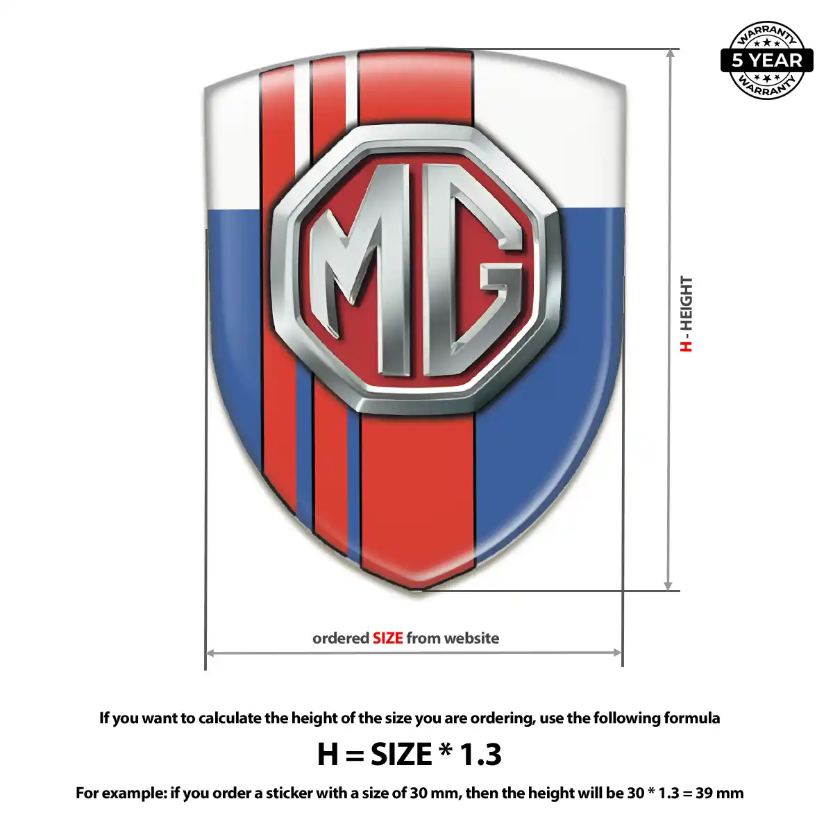 MG Car Logo Decal Exterior Luxe