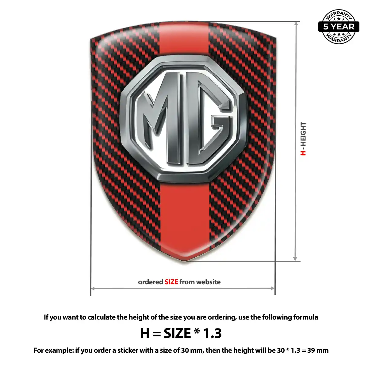 MG Car Logo Decal Interior Elegance