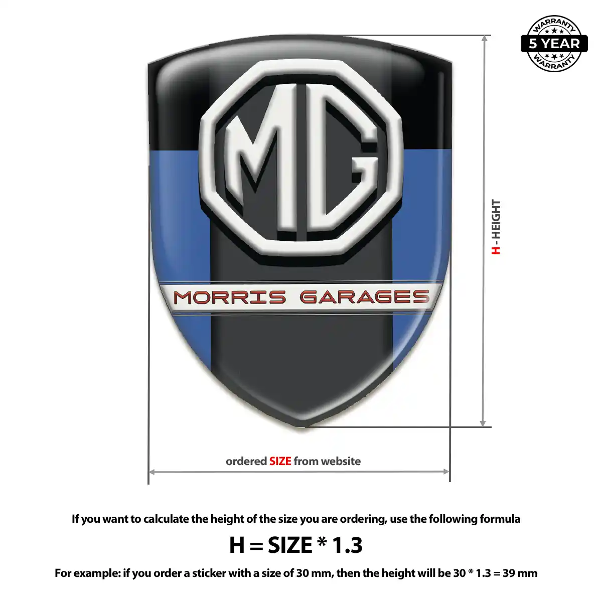 MG Car Logo Decal Interior Luxe