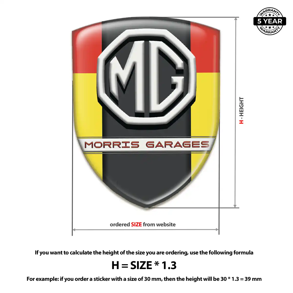 MG Car Logo Decal Noble Edition