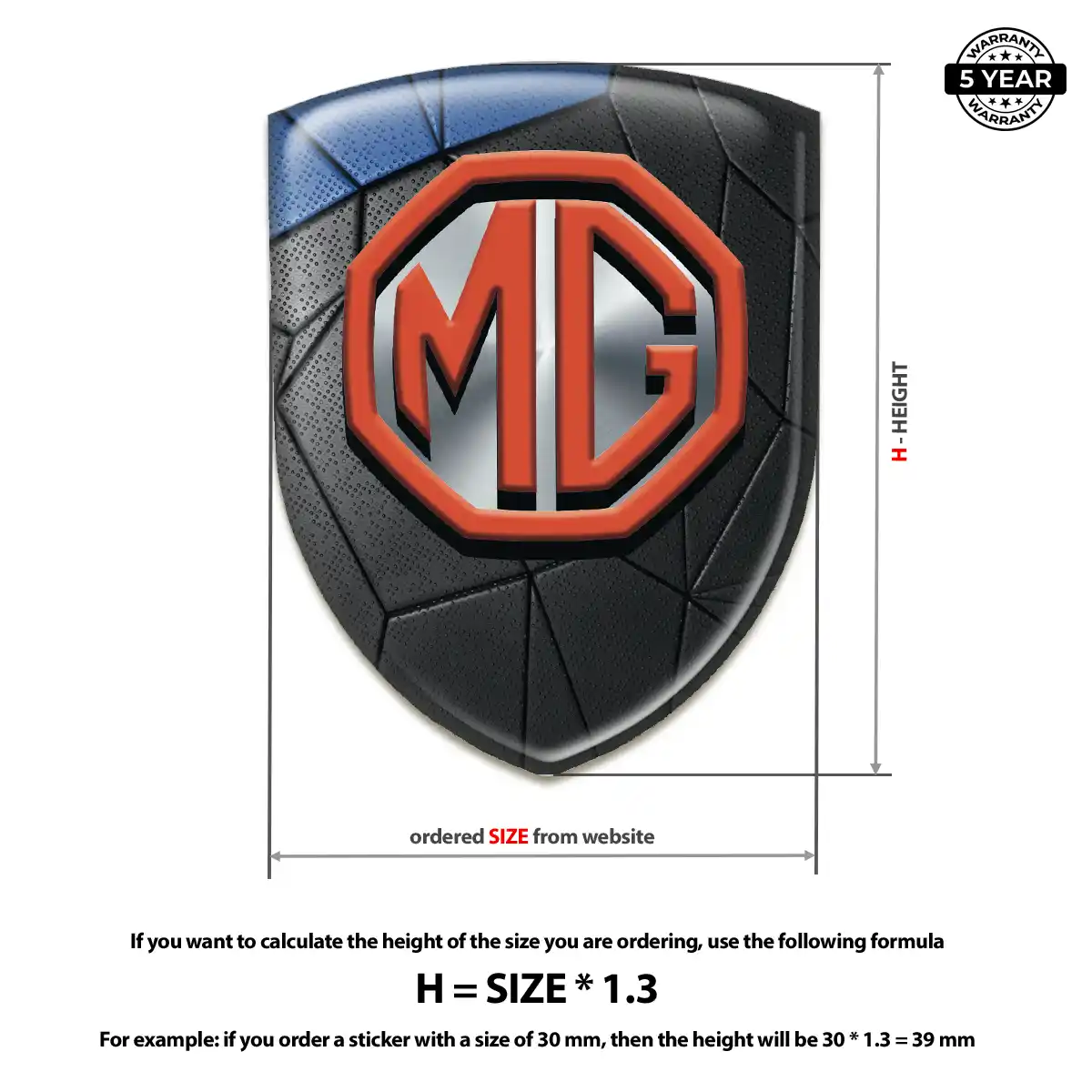 MG Car Logo Decal Opulent Line
