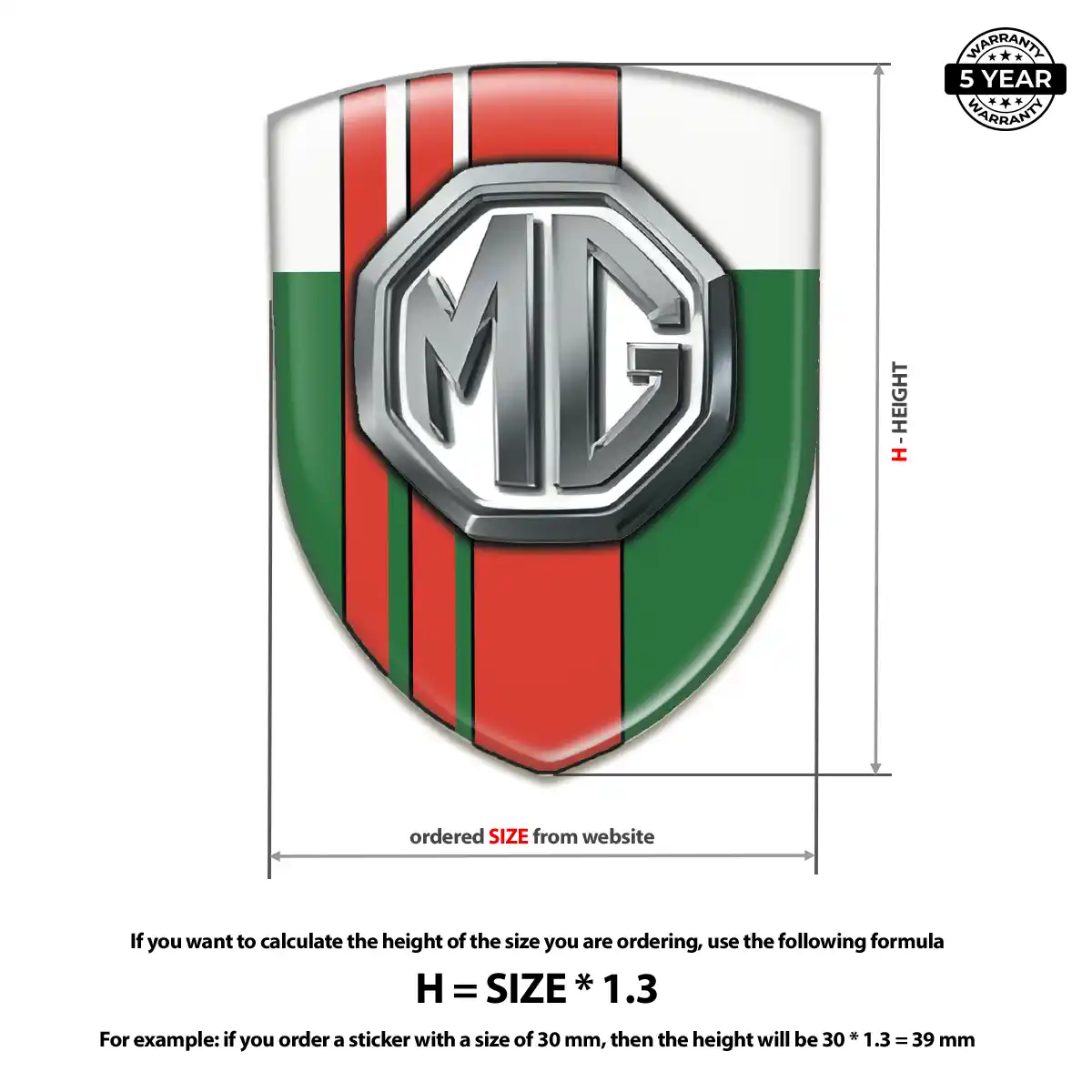 MG Car Logo Decal Outer Style