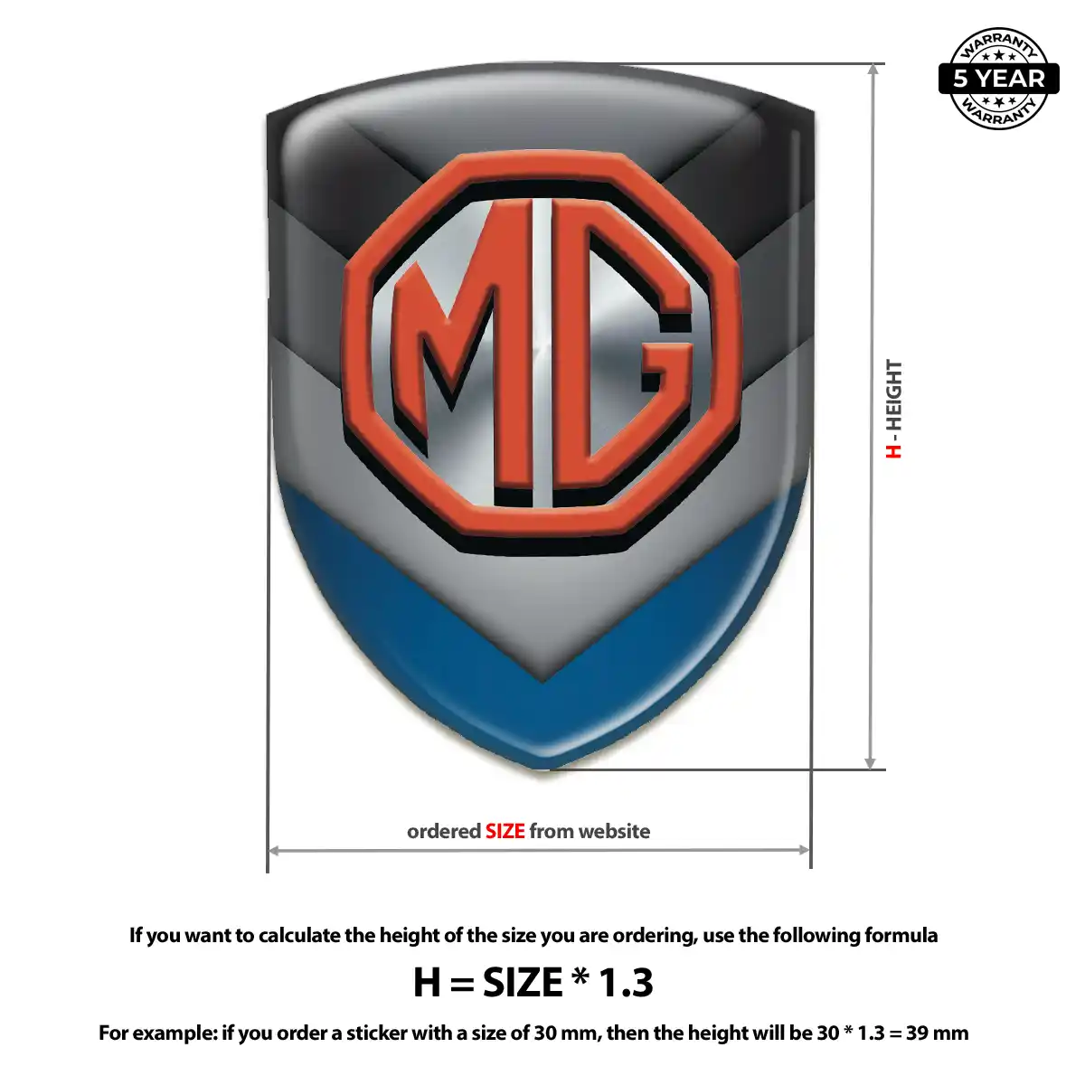 MG Car Logo Decal Prestige Line