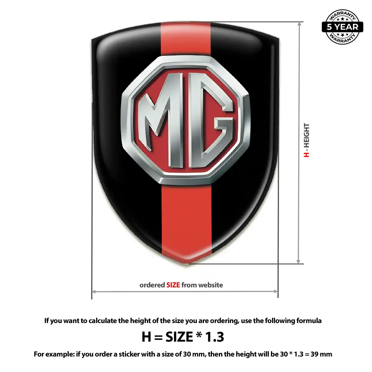MG Car Logo Decal Prime Quality